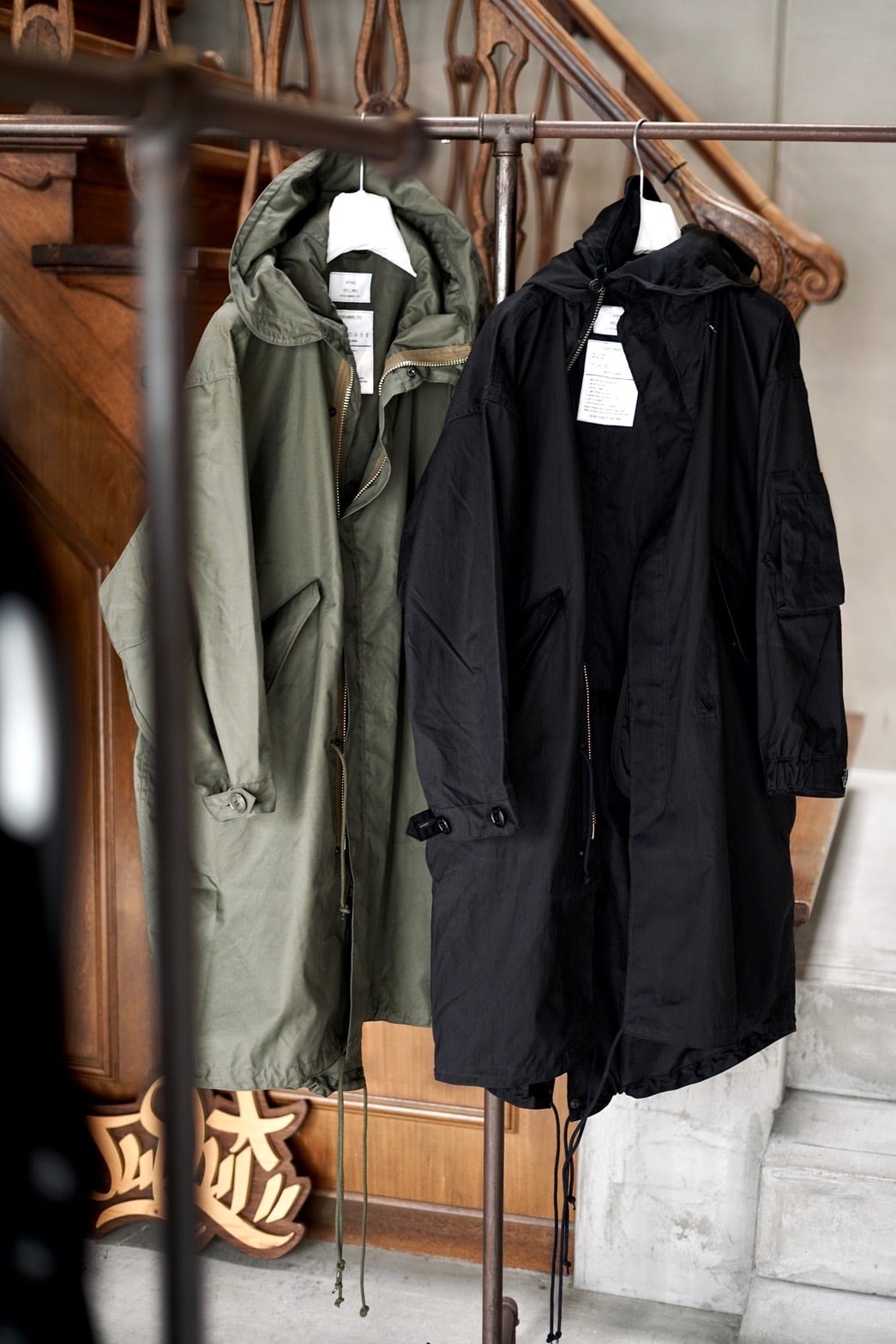 HYKE / N/C TYPE M-48 FIELD COAT ( BLACK , OLIVE DRAB ) | JUQUI Online