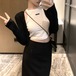 【3点セット】カーデ＋クロップドトップス＋スリットロングスカート ・12209