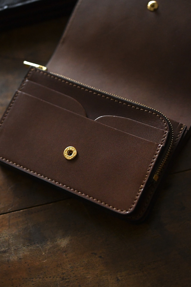 forme / Short Wallet / Ostrich (Black , Natural)