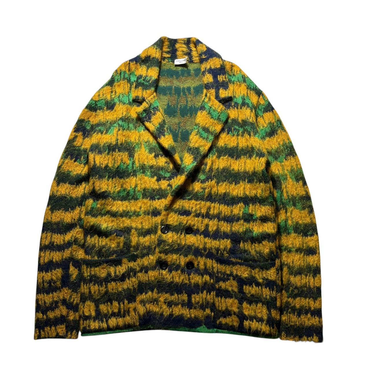 SAINT LAURENT PARIS double breasted mohair knit jacket