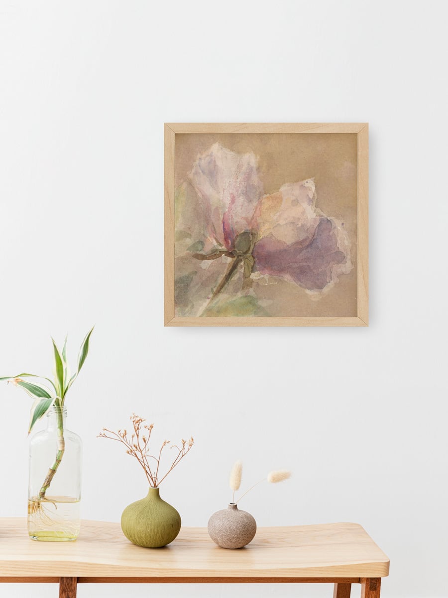 額縁付き] Verwelkte roos 円熟した薔薇 アートポスター 323×323mm
