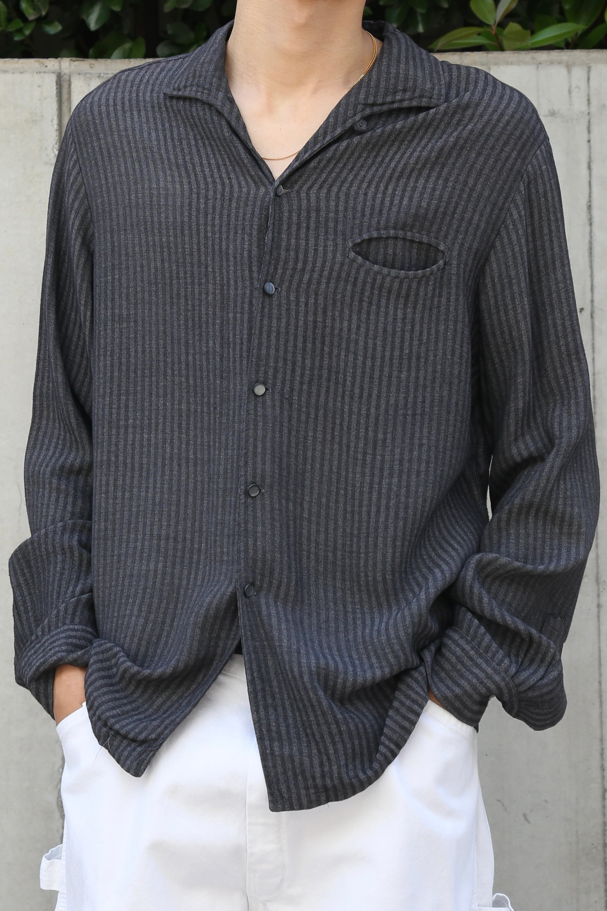 1950年代 SIR Guy シャツ 青黒 50s【Sir Guy】L/S Rayon Open Collar Shirt | the Holic vintage clothing