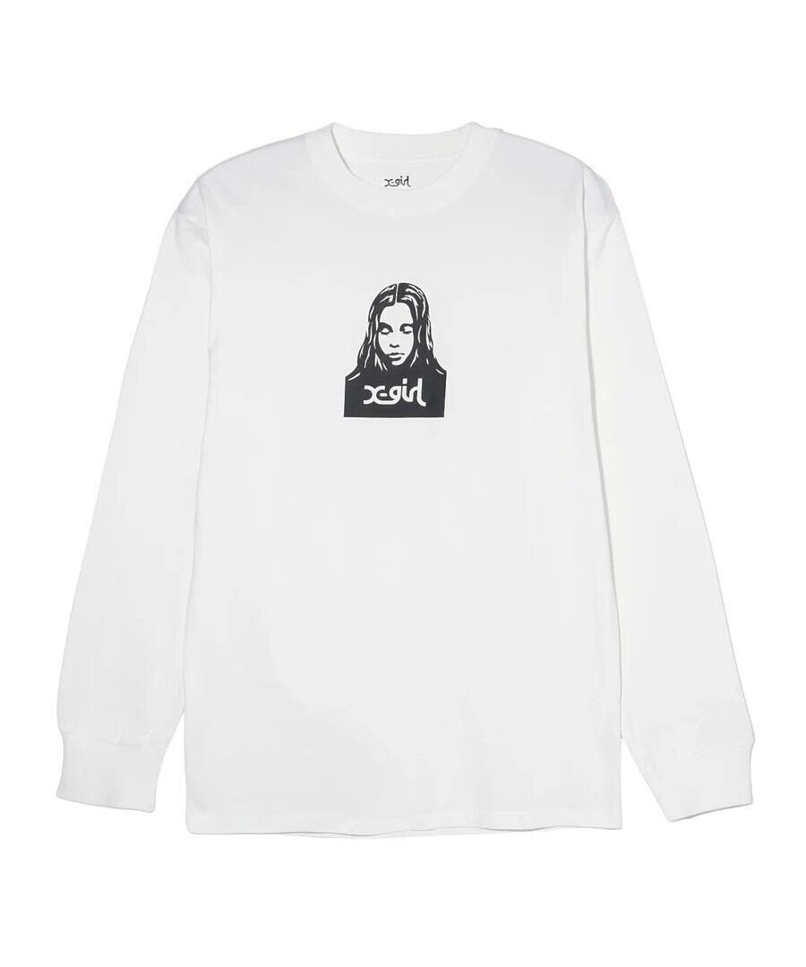 【X-girl】FACE L/S TEE / WHITE【エックスガール】