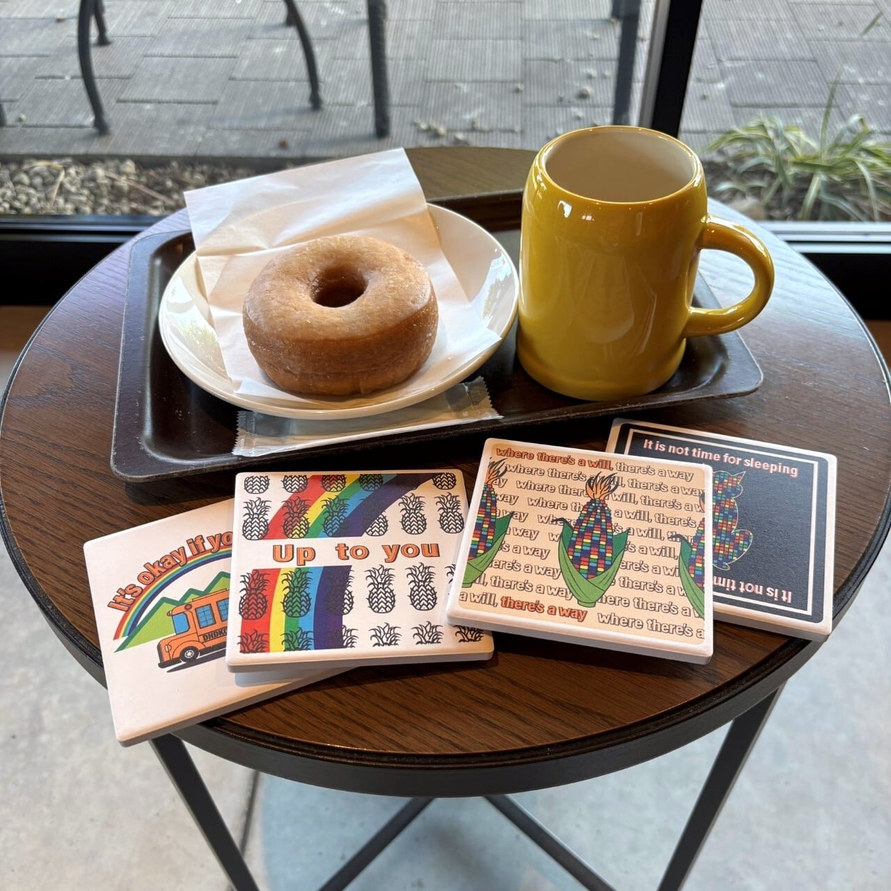 DHD(M)026【白雲石吸水コースター　スクールバス】