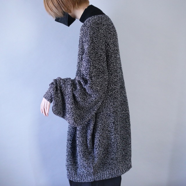 "KING SIZE" XXXXXL super over silhouette melange knit sweater