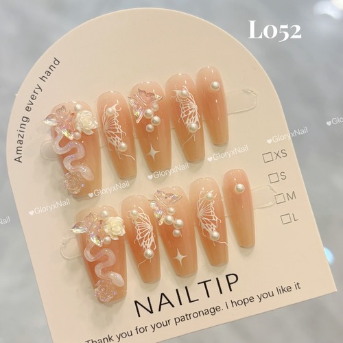 L052　ネイルチップ　サイズXS/S/M　蛇チップ　お正月ネイル
