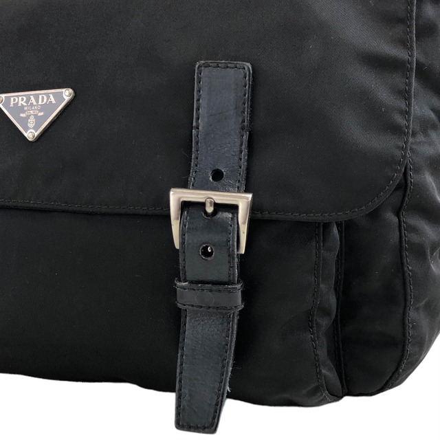 PRADA プラダ ショルダーバッグ ブラック トライアングルロゴ ナイロン フロントバックル vintage ヴィンテージ オールド t378xx