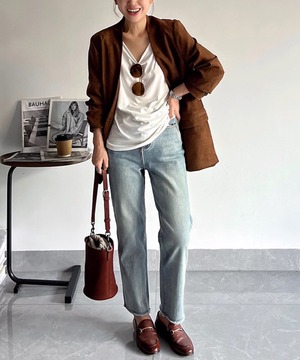 合成スエード◆ブラウンジャケット【a-50122】