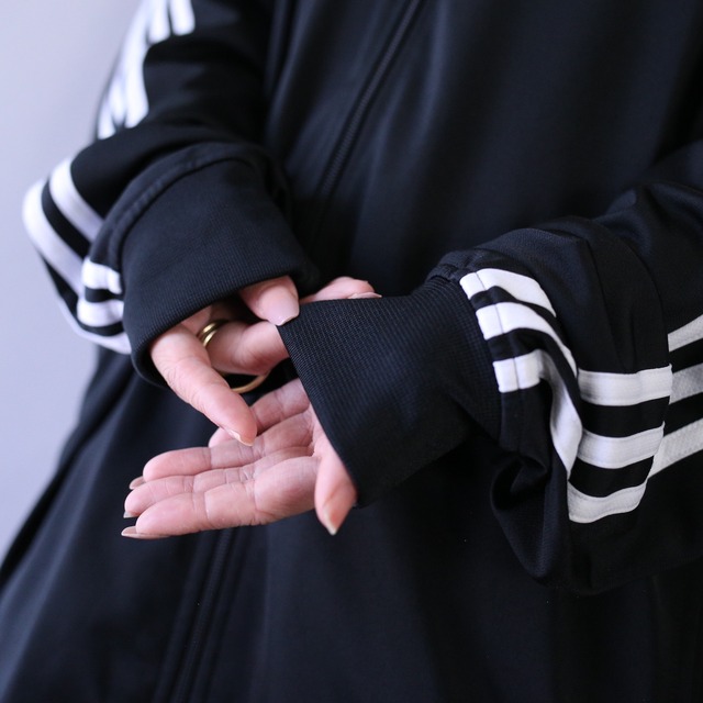 "adidas" black × white over silhouette track jacket
