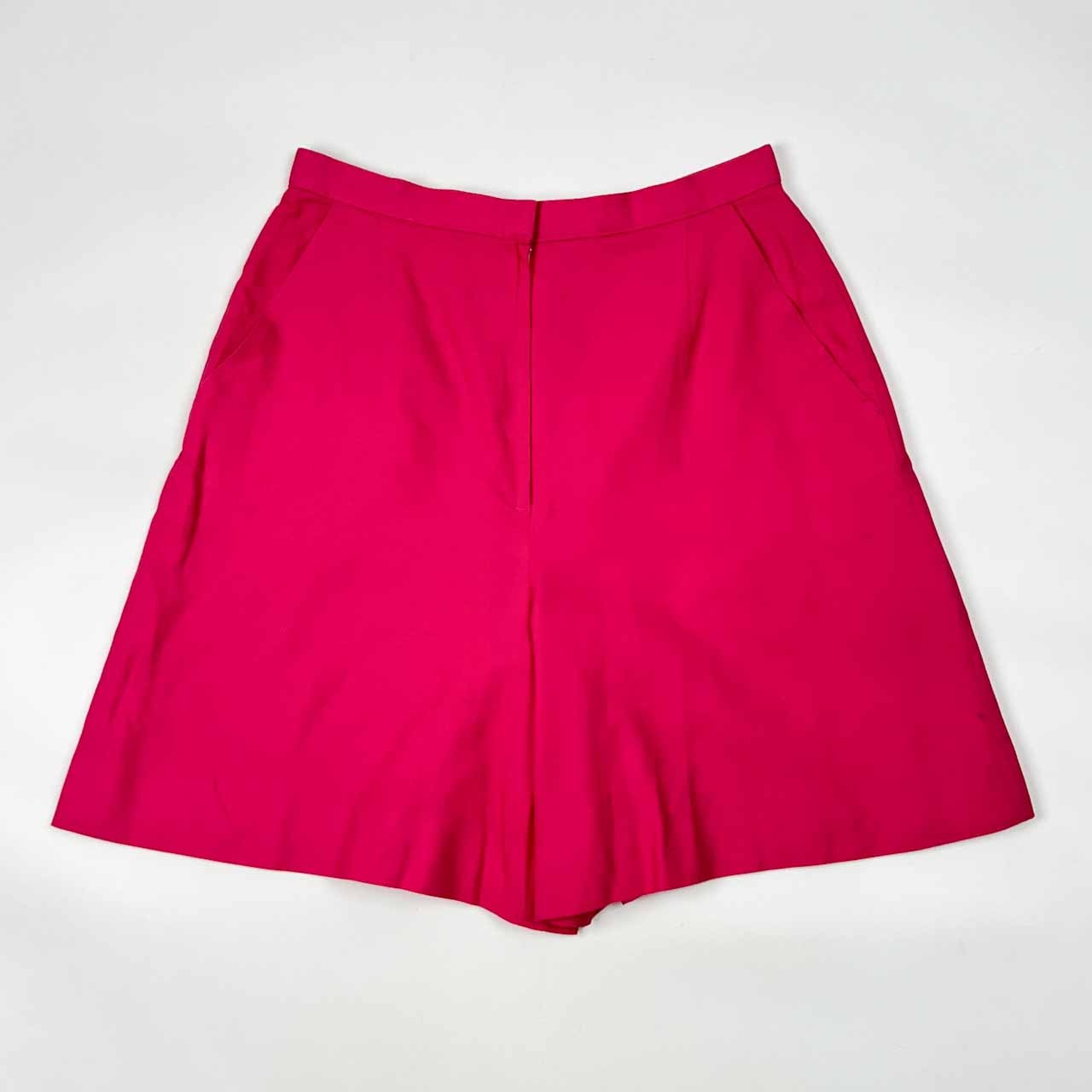 上下 HANAE MORI ハナエモリ 半袖 ジャケット キュロット 9A3/ビビッドピンク レディース レトロ ビンテージ