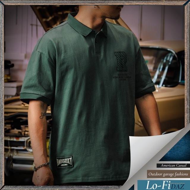 レトロアルファベットポロシャツ 20014