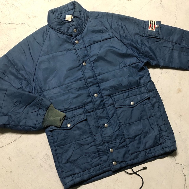 ⊕1970s CHAMPION PLUG NYLON RACING JACKET NAVY S RN32628