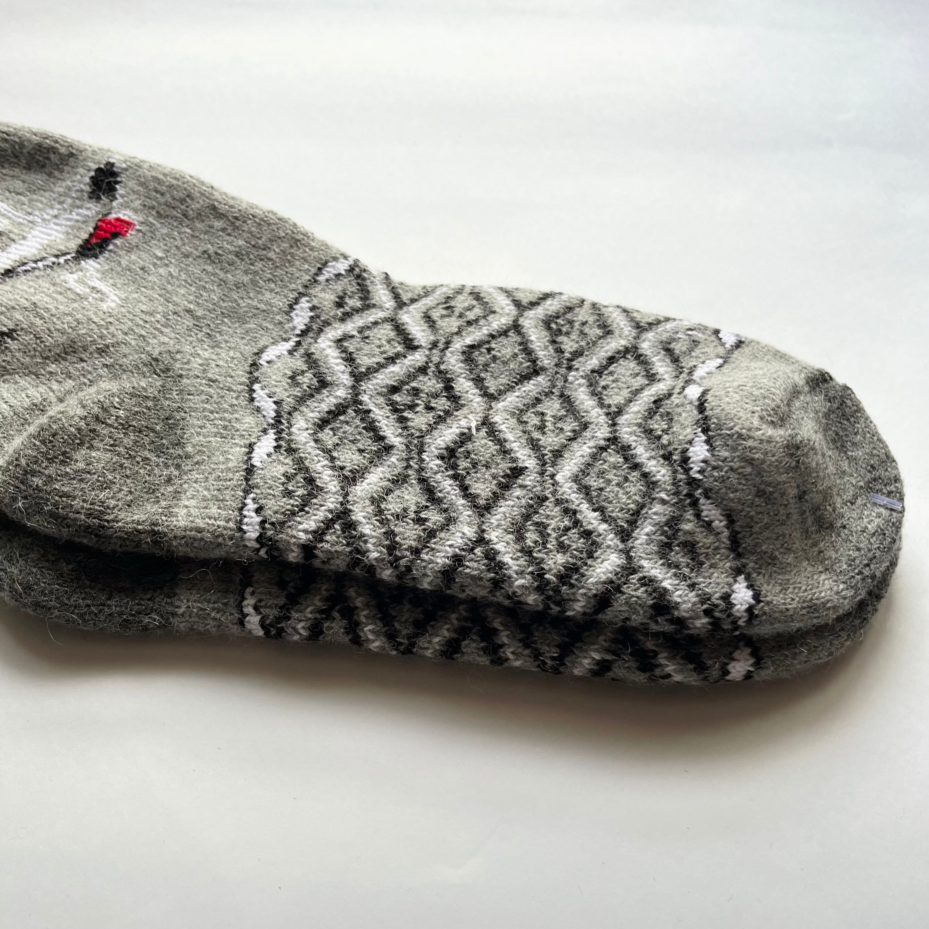 ウクライナ支援／メンズウールソックス（イヌ柄）