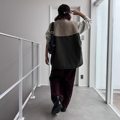 【受注予約:10月上旬入荷予定】ピーチボア切替中綿vest/カーキ