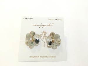 mujyaki こいしリースイヤリング ブルー