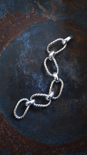 【VINTAGE】TIFFANY&Co. ティファニー ツイステッド オーバル リンク ブレスレット 《シルバー925 ヴィンテージ オールド メンズ レディース》