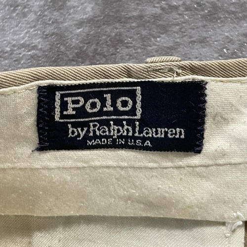 80s-90s Ralph Lauren USA製 w38 ブラウンチノパンツ 詳細写真2