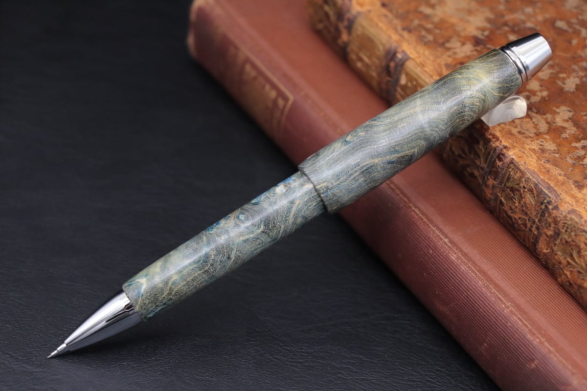 スタビライズドウッド メイプル 瘤杢 スレートグリーン・多機能ペン