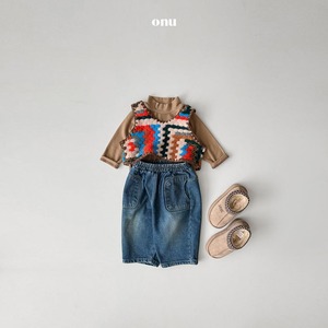 【ONU】メロカラーニットベスト オレンジ 80〜120cm 2025 WINTER 韓国子供服