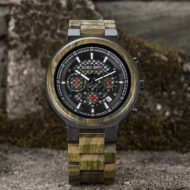 【BJ2151】[3atm] Wooden watch - Rock Blast