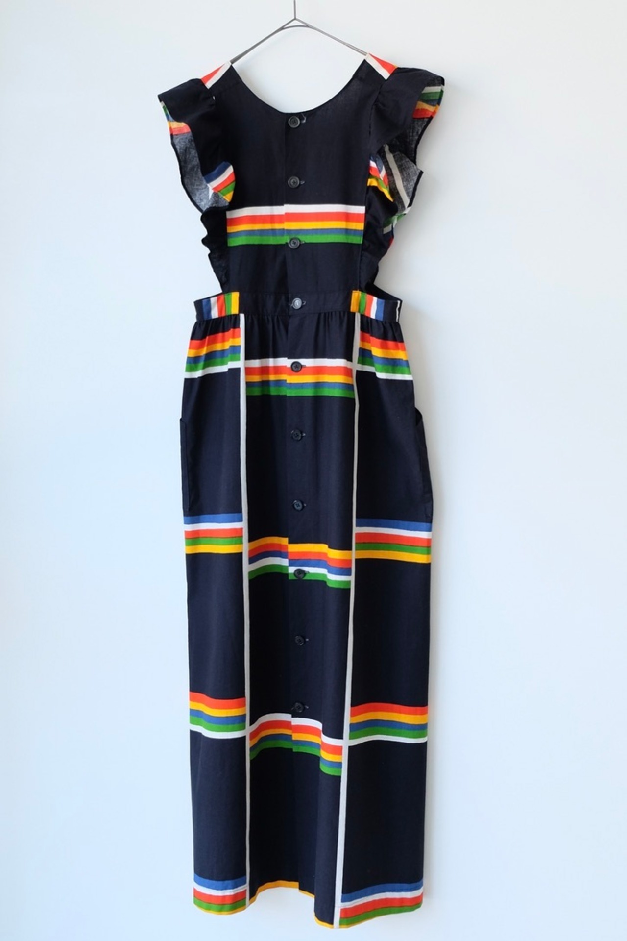 Black rainbow apron dress