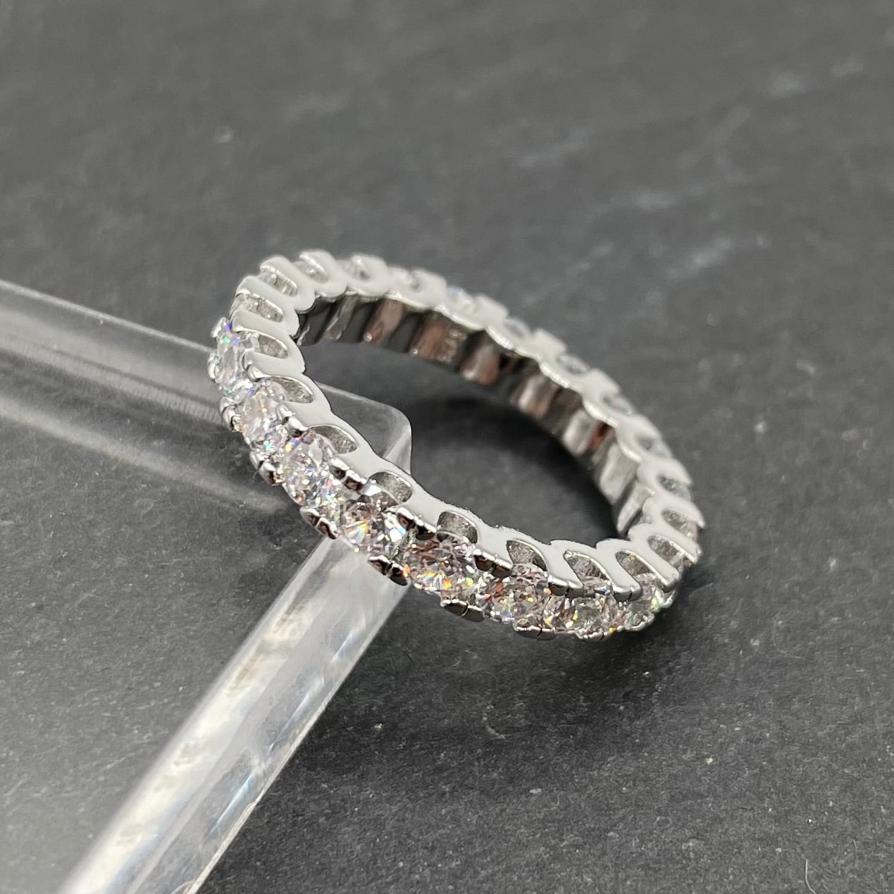 新品0.87ct フルエタニティリング ジルコニア ステンレス リング メンズ レディース 指輪 エタニティリング フル