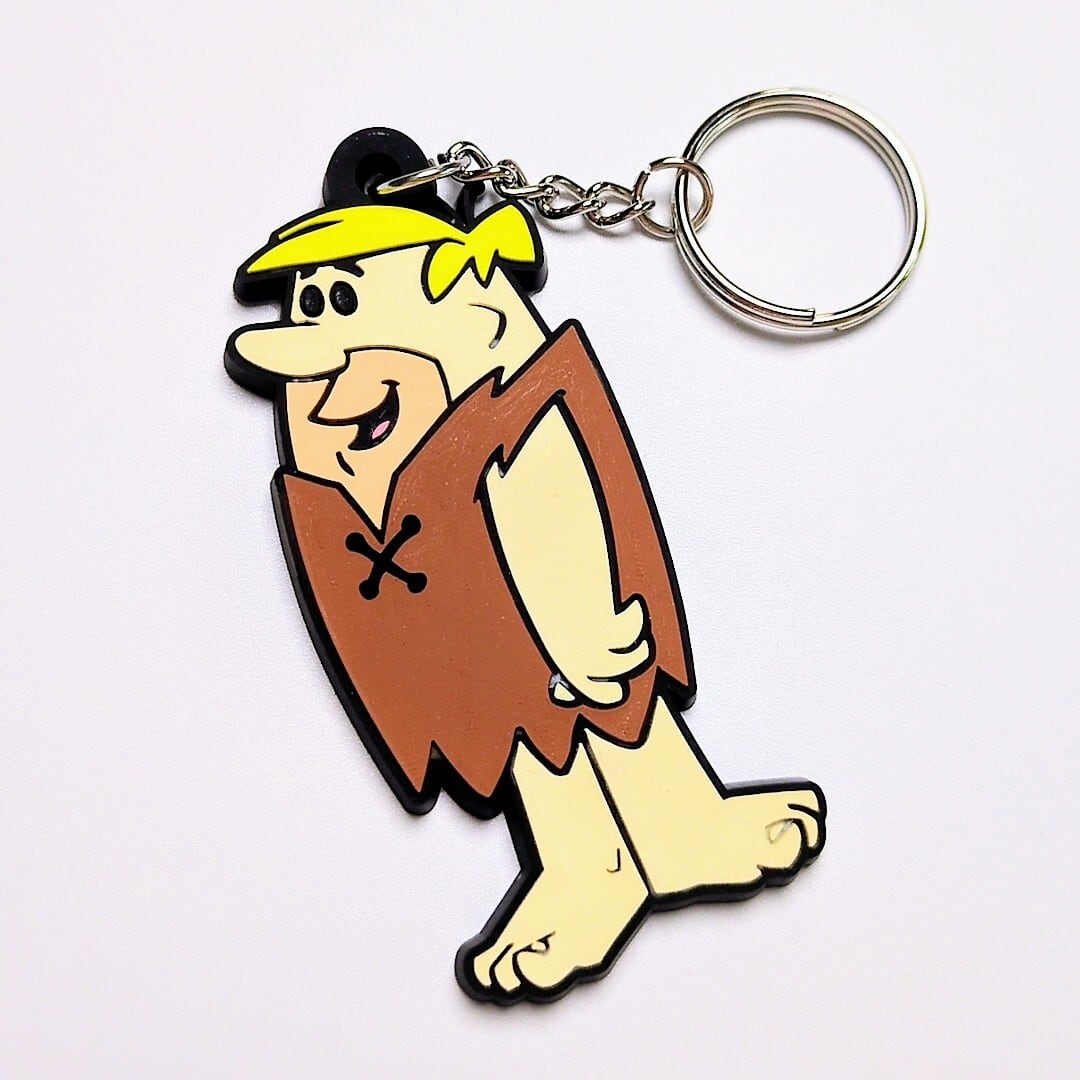♧ 送料無料！ ★ラバーキーホルダー★ 〘70〙【The Flintstones Hanna Barbera ( 原始家族フリントストーン ) 】バーニー・ラブル 〚アメリカン雑貨 アメトイ〛