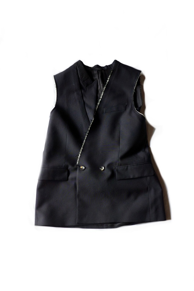 MARINA YEE【SLEEVELESS DB JACKET  -Black-】