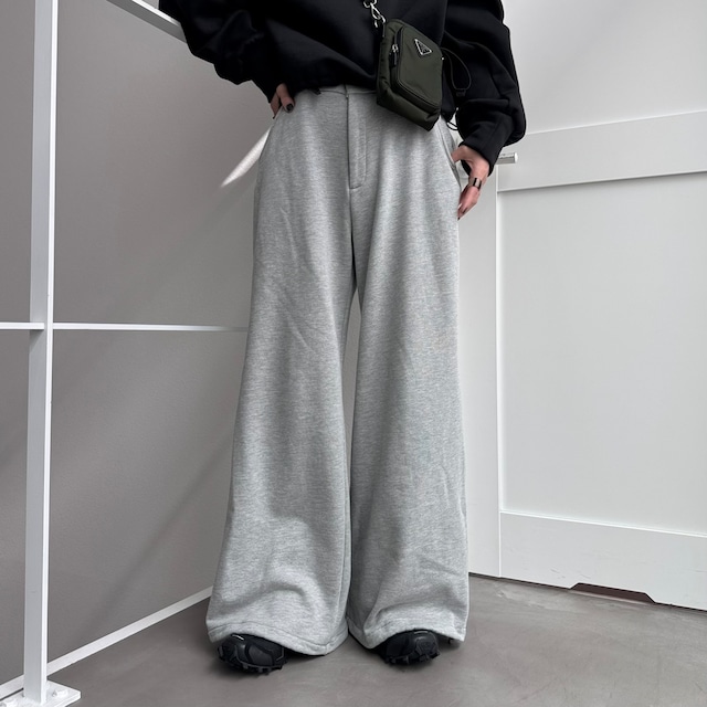 ベルトループ付ストレートスウェットPT/グレー