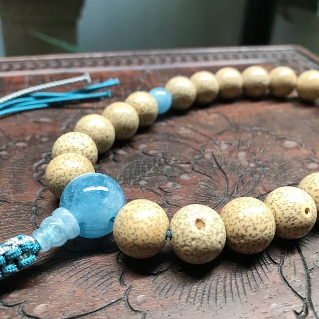 粒撰星月菩提樹・アクアマリン仕立て(Star moon linden&Aquamarine