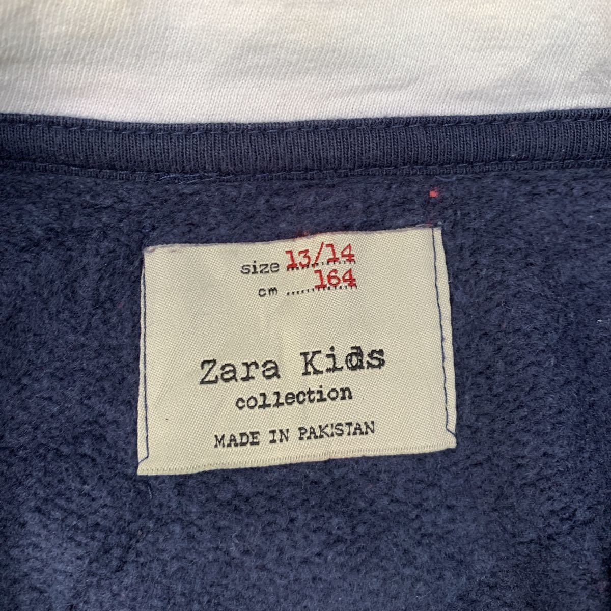 ZARA KIDS スウェット トレーナー 13/14 160 ネイビー プリント ザラ 古着卸 アメリカ仕入れ a411-5483