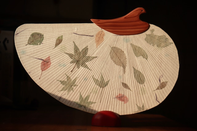 江戸仕立て都うちわ千鳥型【松崎和紙(長野県)】Edo-style plover-shaped Miyako Uchiwa (handy fan)