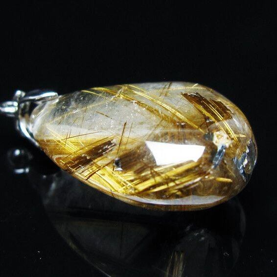 タイチンルチルクォーツ ペンダント ルチルクォーツ ペンダントトップ 一点物 メール便可 [M便 1/20] 112-13346