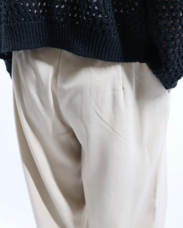 tuck wide straight slacks
