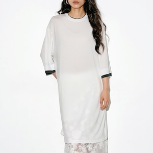 bicolor line long t-shirt k-0133