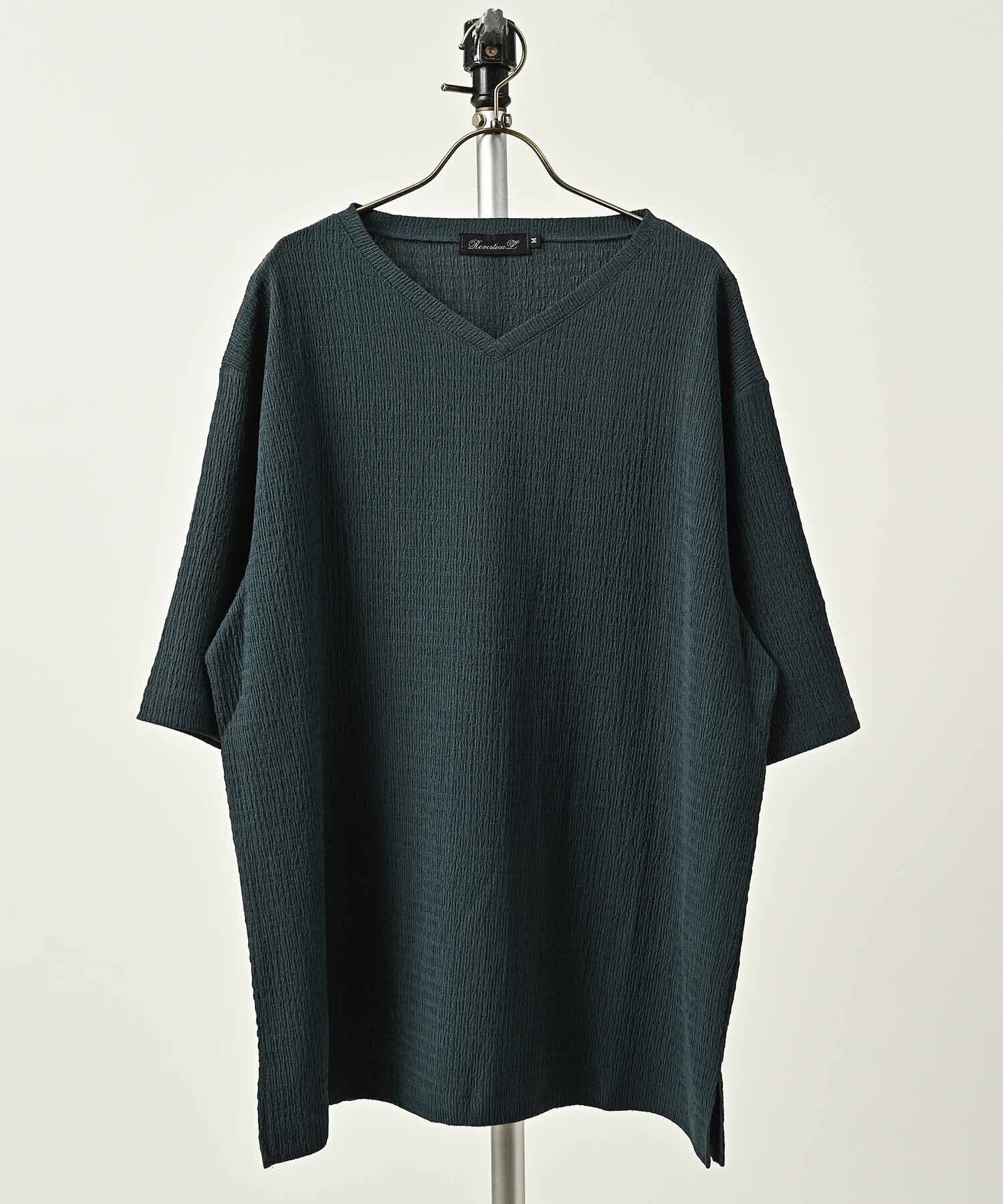 Revertical willow V-neck T-shirt (BLU/GRN) RV9312