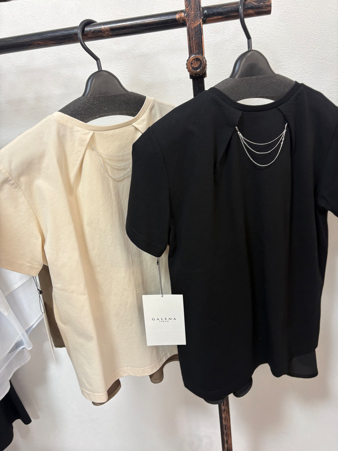 GALENA サテンフリル　ビスチェドッキングカットソー　70060-4104