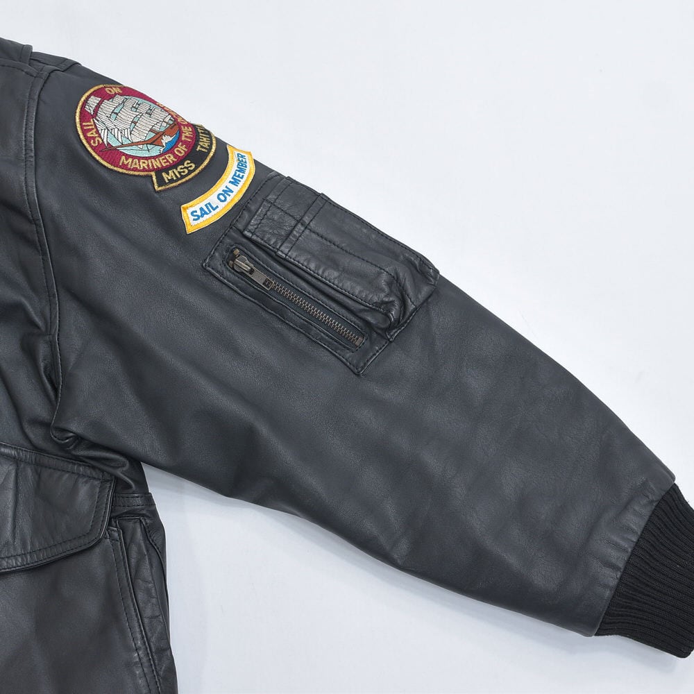 80s～ Steinerシュタイナー ブラックレザー ボンバージャケット