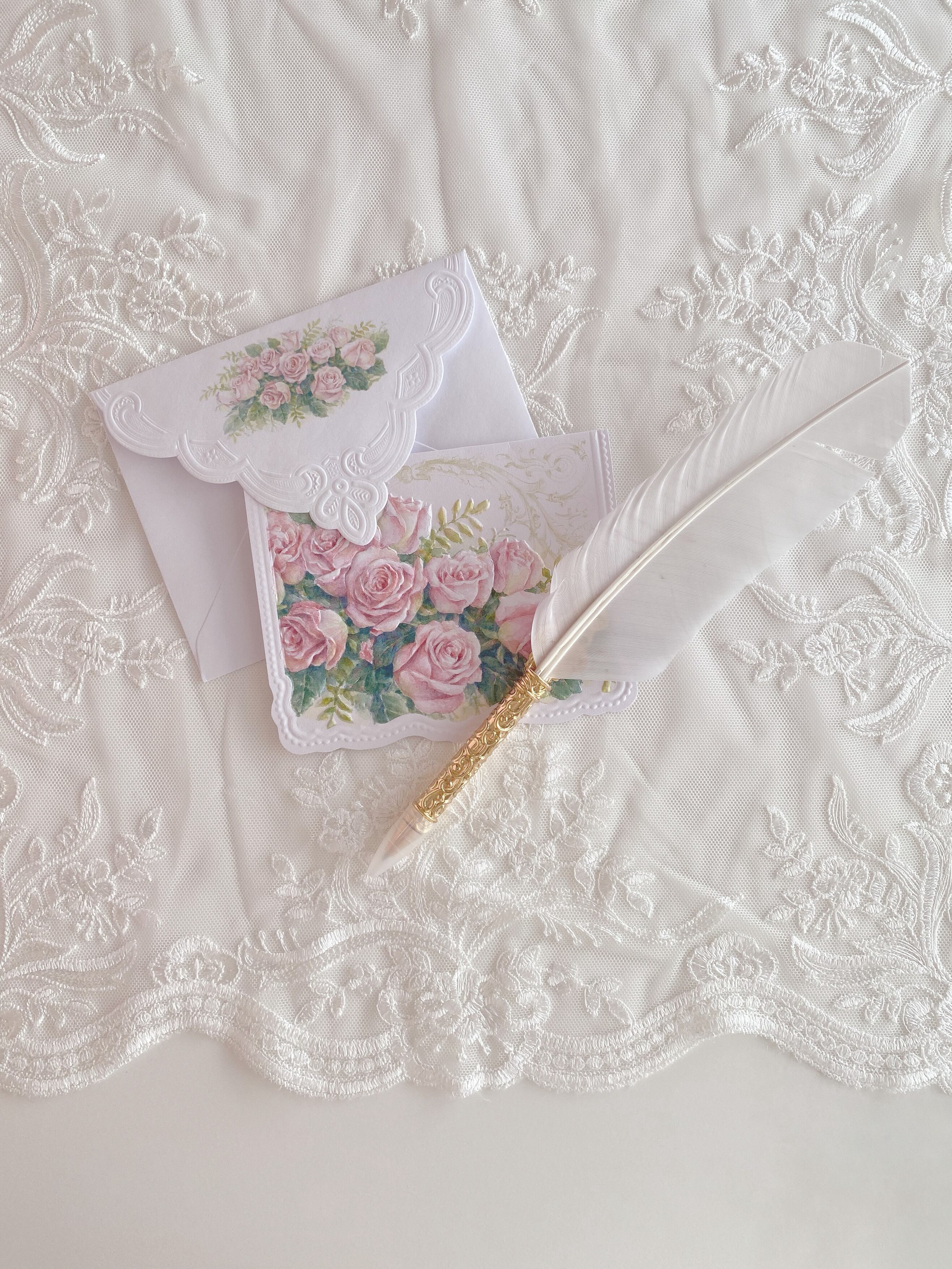 rose greeting card set