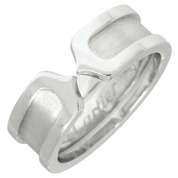 Used CARTIER カルティエ C2 リング SM K18WG 50 (11号) 磨き済 超美品