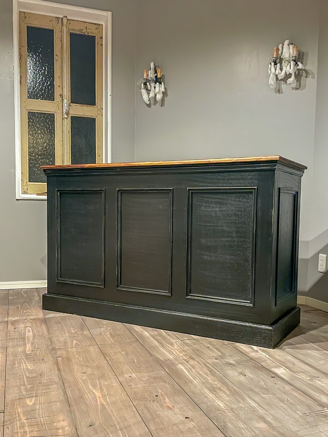 アンティーク調バーカウンター128　（ダークブラウン・ホームバーカウンターセット）W1700　オーダーメイド店舗家具