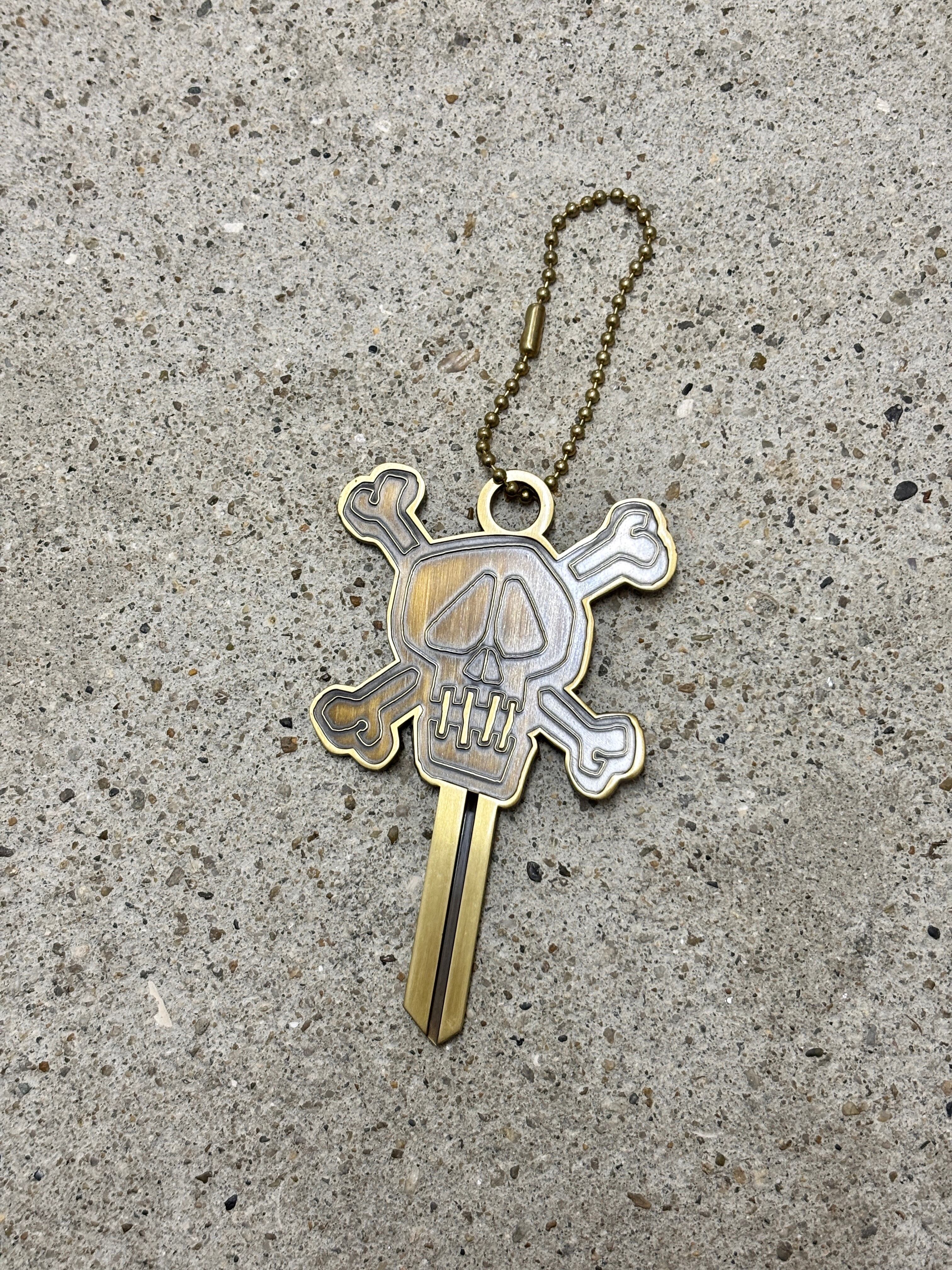 STUSSY/Skull Keychain/スカルキ－チェ－ン/キ－ホルダ－/ストックロゴ
