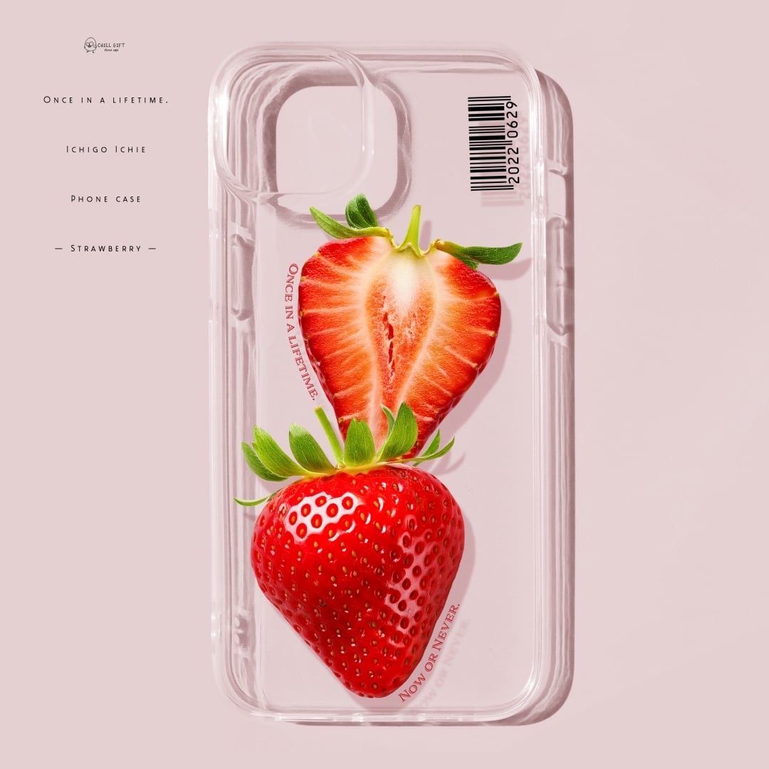 スーパーマーケット 新鮮果物シリーズ 苺 いちご イチゴ スマホケース iPhone Android クリアケース ハードケース ソフトケース ポリカーボネート TPU