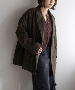 ウールタッチグレンチェックジャケット【a-50159】.