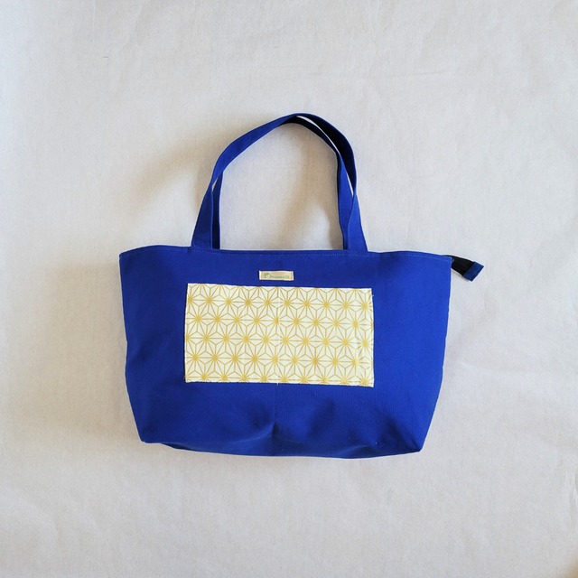 麻の葉ポケット(黄)×(青)の画像