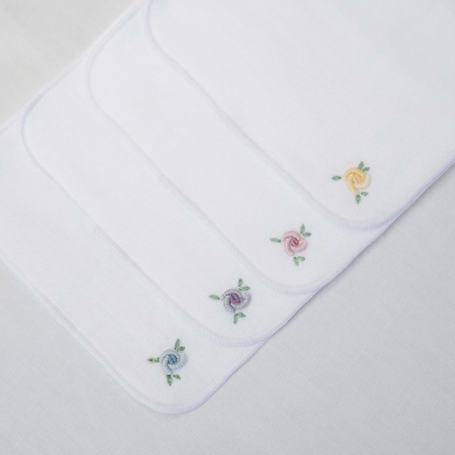 Blisstellaハンカチ   　   クラシックローズ3枚セット｜【送料無料】　子供用ハンカチ｜15㎝×15㎝｜日本製｜綿１００％