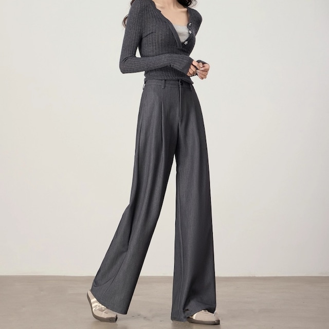 Tuck wide pants　M4288