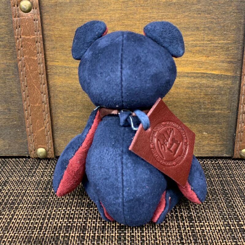 ピッグスウェードのベルベア★マイスターの手作り「ベルズベア」ネイビー＆ワイン系　写真の1点販売です