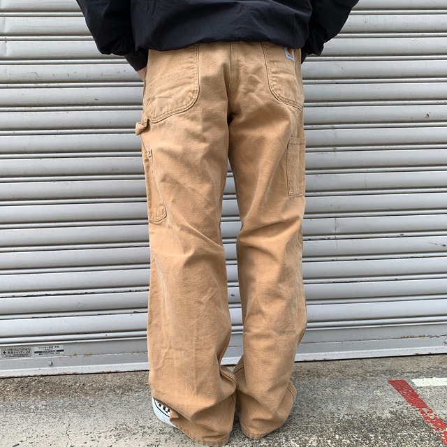 90s USA carhartt ダブルニーダックペインターパンツ 茶系 W38