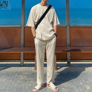 サマーリブベージュスーツパンツ（別売りでセットアップのTシャツあり）　MT0080453